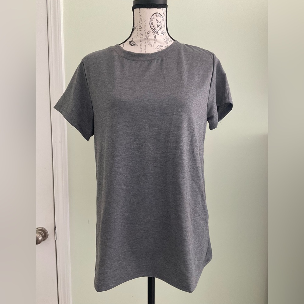Burgundy Apparel - Grey Short Sleeve Athletic Moisture Wicking Shirt - Picture 2 of 8